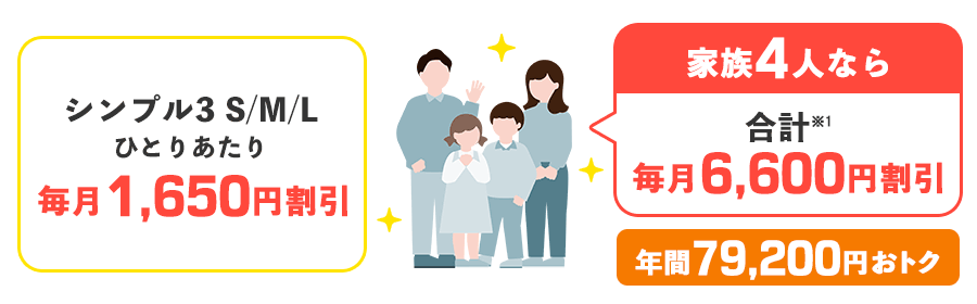 ひとりでも！家族みんなでもおトク！