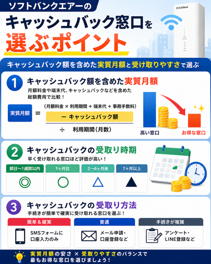 ソフトバンクエアーキャッシュバックのTOP図解